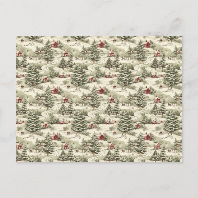 Cartes Pour Fêtes Annuelles Vintage Noël Pays Paysage hivernal (Devant)