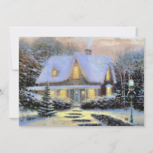 Cartes Pour Fêtes Annuelles Vintage Noël paysage enneigé