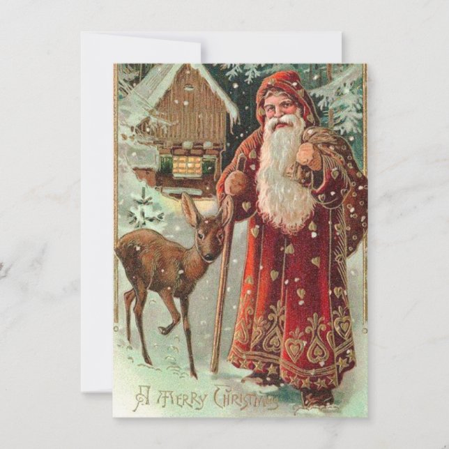 Cartes Pour Fêtes Annuelles Vintage Noël Père Noël (Devant)