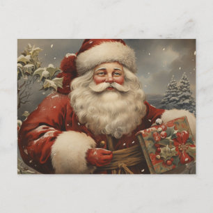 Cartes Pour Fêtes Annuelles Vintage Noël Père Noël avec cadeaux