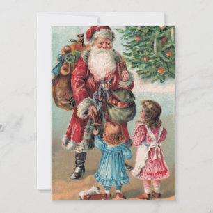 Cartes Pour Fêtes Annuelles Vintage Noël Père Noël Dons Cadeaux