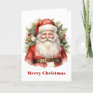 Cartes Pour Fêtes Annuelles Vintage Noël Père Noël Souriant