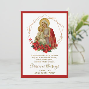 Cartes Pour Fêtes Annuelles Vintage Noël Religieux Vierge Marie Jésus