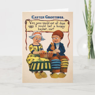 Cartes Pour Fêtes Annuelles Vintage Odd Kids Easter Card
