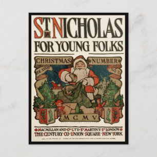 CARTES POUR FÊTES ANNUELLES VINTAGE OLD WORLD ST NICHOLAS CHRISTMAS COLLAGE