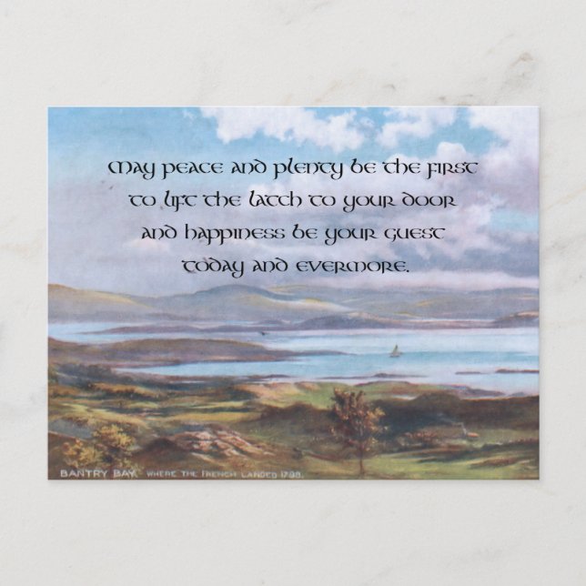 Cartes Pour Fêtes Annuelles Vintage paisible Bantry Bay & Irish Blessing (Devant)