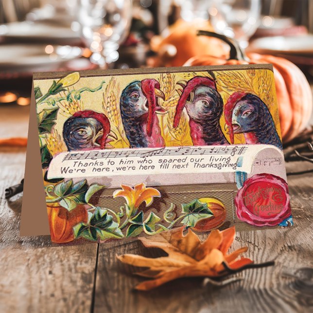 Cartes Pour Fêtes Annuelles Vintage Pardon de dindes Thanksgiving (Créateur téléchargé)