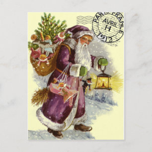 Cartes Pour Fêtes Annuelles VINTAGE Père Noël Christmas Eve Trek Collage