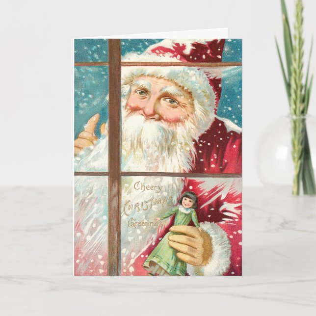 Cartes Pour Fêtes Annuelles Vintage Père Noël, Noël (Devant)