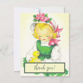 Cartes Pour Fêtes Annuelles Vintage petite fille Retro mignonne