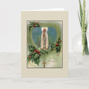 Cartes Pour Fêtes Annuelles Vintage Polish Blessed Mother Christmas Card