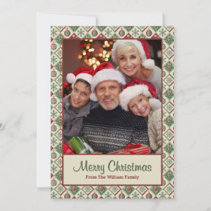 Cartes Pour Fêtes Annuelles Vintage Quilé Noël Motif Photo personnalisée