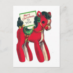 Cartes Pour Fêtes Annuelles Vintage Red Christmas Pony