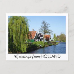 Cartes Pour Fêtes Annuelles Vintage Red Green Zaanse Schans Dutch Timbre House