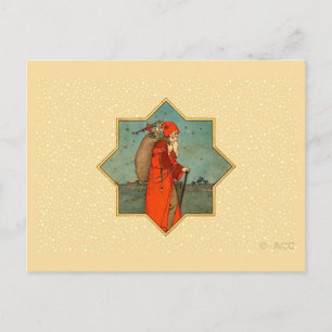 Cartes Pour Fêtes Annuelles Vintage Red Santa Claus St. Nicholas