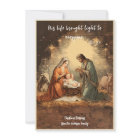 Vintage Religieux Noël Nativité Holly Famille