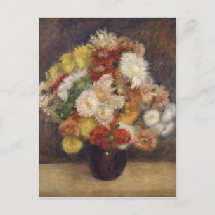 Cartes Pour Fêtes Annuelles Vintage Renoir Bouquet of Chrysanthemum