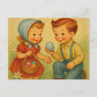 Cartes Pour Fêtes Annuelles Vintage/retro 1950s Easter egg hunt