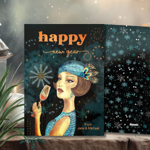Cartes Pour Fêtes Annuelles Vintage Retro Bonne année