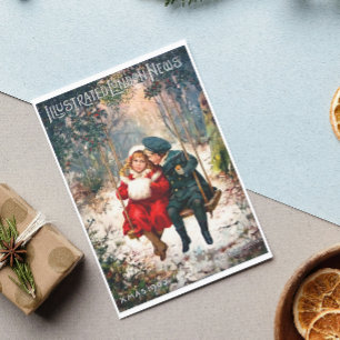 Cartes Pour Fêtes Annuelles Vintage Retro Illustré London News Noël