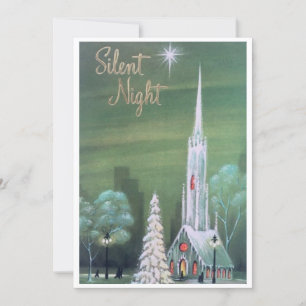 Cartes Pour Fêtes Annuelles Vintage Retro Noël Église hiver