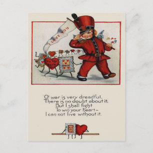 Cartes Pour Fêtes Annuelles Vintage Retro Parade Leader Coeurs Valentine Card