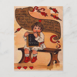 Cartes Pour Fêtes Annuelles Vintage Retro Student Learning Love Valentine Card