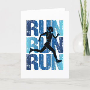 Cartes Pour Fêtes Annuelles Vintage Runner Girl