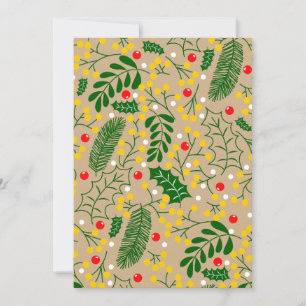 Cartes Pour Fêtes Annuelles Vintage Rustic Green Holly Berry Noël