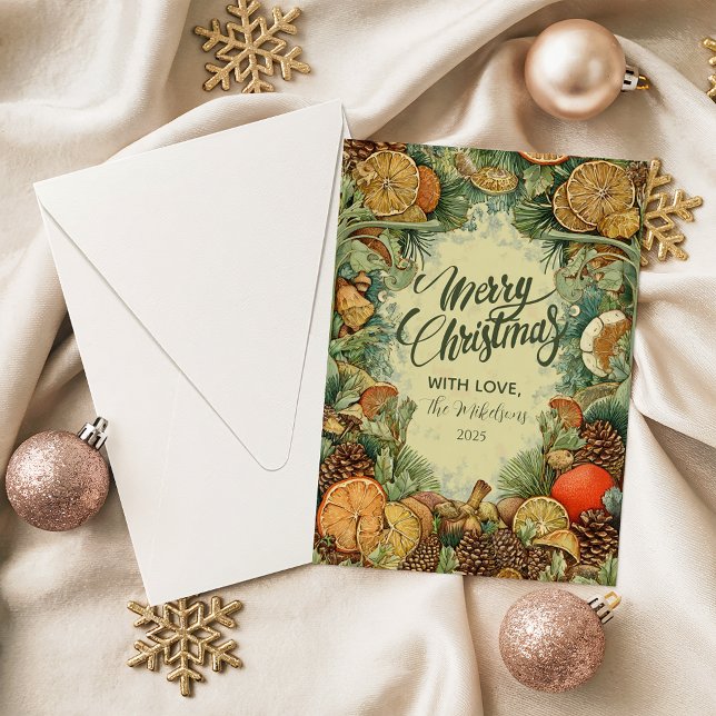 Cartes Pour Fêtes Annuelles Vintage Rustic Woodland Christmas (Créateur téléchargé)