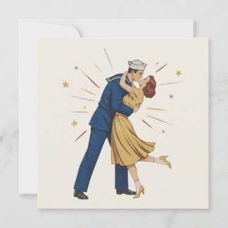 Cartes Pour Fêtes Annuelles Vintage Sailor Kiss Pinup