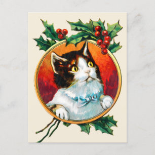 Cartes Pour Fêtes Annuelles Vintage saint mignon chat noël
