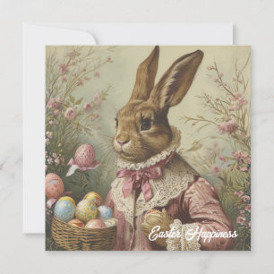 Cartes Pour Fêtes Annuelles Vintage Shabby Chic Victorien lapin de Pâques
