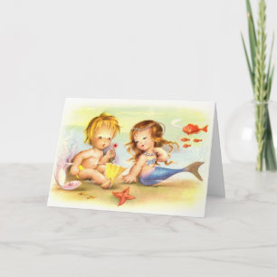 Cartes Pour Fêtes Annuelles Vintage Sirène 'Tu es la femme de ménage pour moi'
