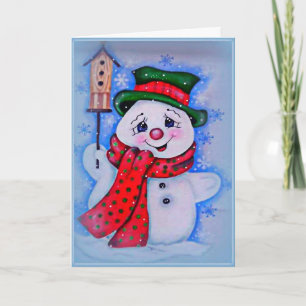 Cartes Pour Fêtes Annuelles Vintage Snowman