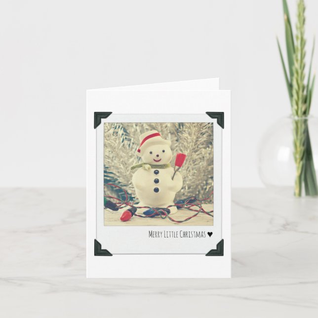 Cartes Pour Fêtes Annuelles Vintage Snowman (Devant)