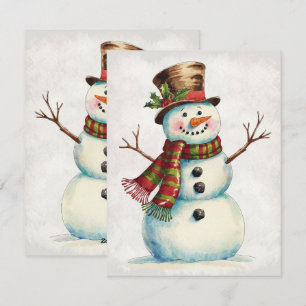 Cartes Pour Fêtes Annuelles Vintage Snowman