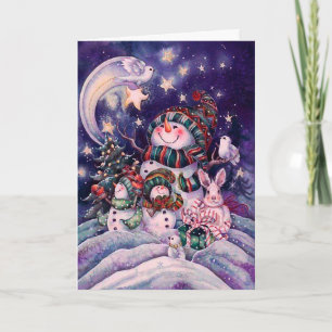 Cartes Pour Fêtes Annuelles Vintage Snowman