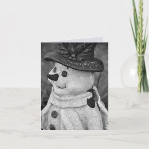 Cartes Pour Fêtes Annuelles Vintage Snowman, photo B/W de moulage à souffle