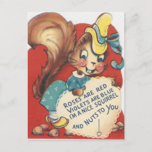 Cartes Pour Fêtes Annuelles Vintage Squirrel Valentine