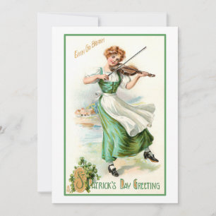 Cartes Pour Fêtes Annuelles Vintage St. Patrick's Day Irish Lass