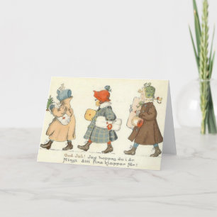Cartes Pour Fêtes Annuelles Vintage Swedish Christmas Greeting Card