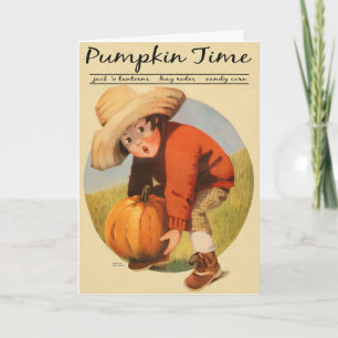 CARTES POUR FÊTES ANNUELLES VINTAGE "TEMPS CITROUILLE" AUTUMN HARVEST