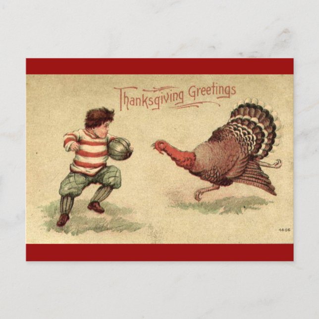 Cartes Pour Fêtes Annuelles Vintage Thanksgiving (Devant)
