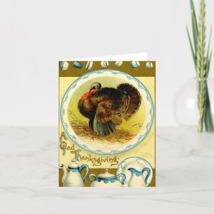 Cartes Pour Fêtes Annuelles Vintage Un Glace Thanksgiving Turquie