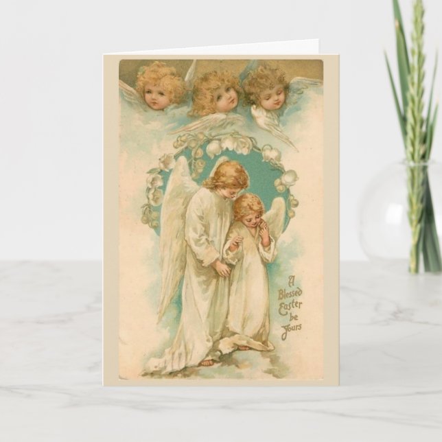 Cartes Pour Fêtes Annuelles Vintage - Une Bienheureuse Pâques Sois À Vous, (Devant)