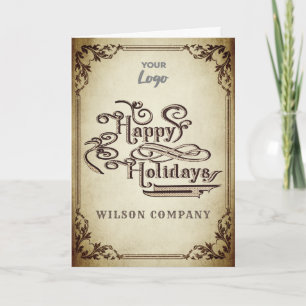 Cartes Pour Fêtes Annuelles Vintage vainqueur vacances heureux logo personnali