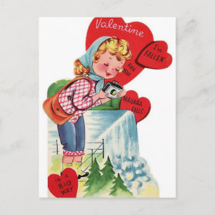 Cartes Pour Fêtes Annuelles Vintage Valentine Girl avec caméra