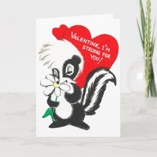 Cartes Pour Fêtes Annuelles Vintage Valentine Skunk