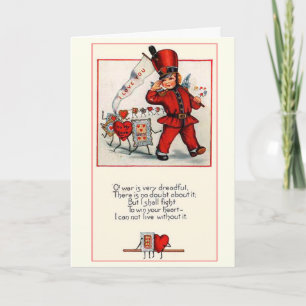 Cartes Pour Fêtes Annuelles Vintage Valentine Soldier Love War